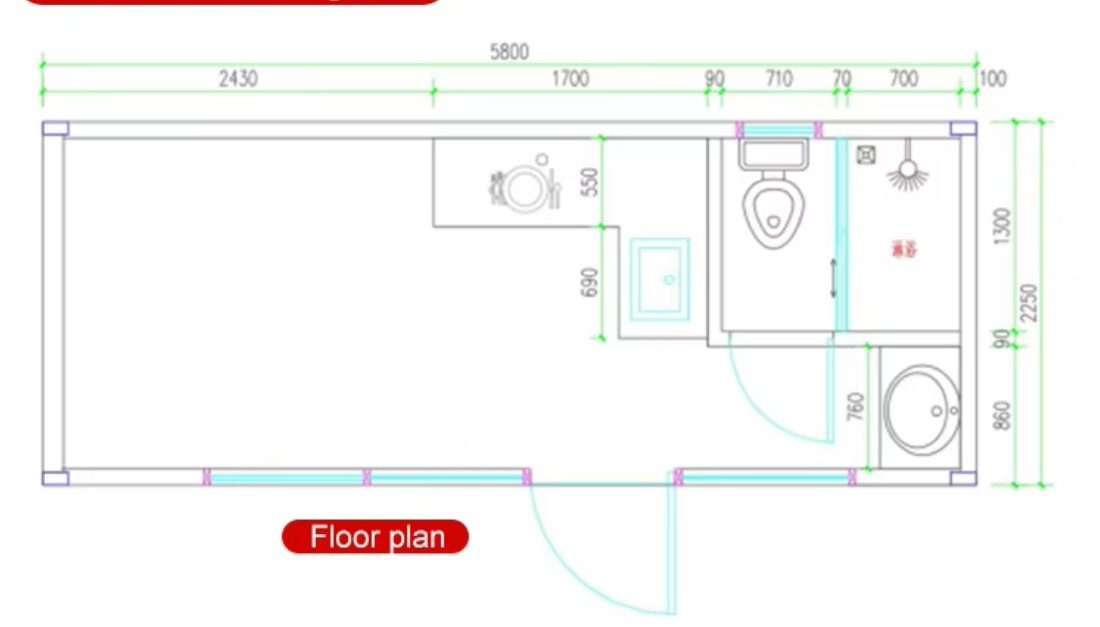 The Wicklow Studio floor plan with dimensions